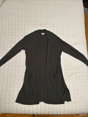 Goodthreads Long Open-Front Cardigan - Olive Green
